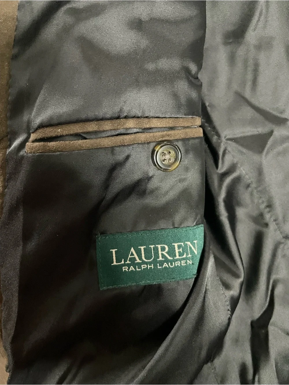 Lauren Ralph Lauren Classic Black Solid Double Breasted Wool Overcoat Men’s